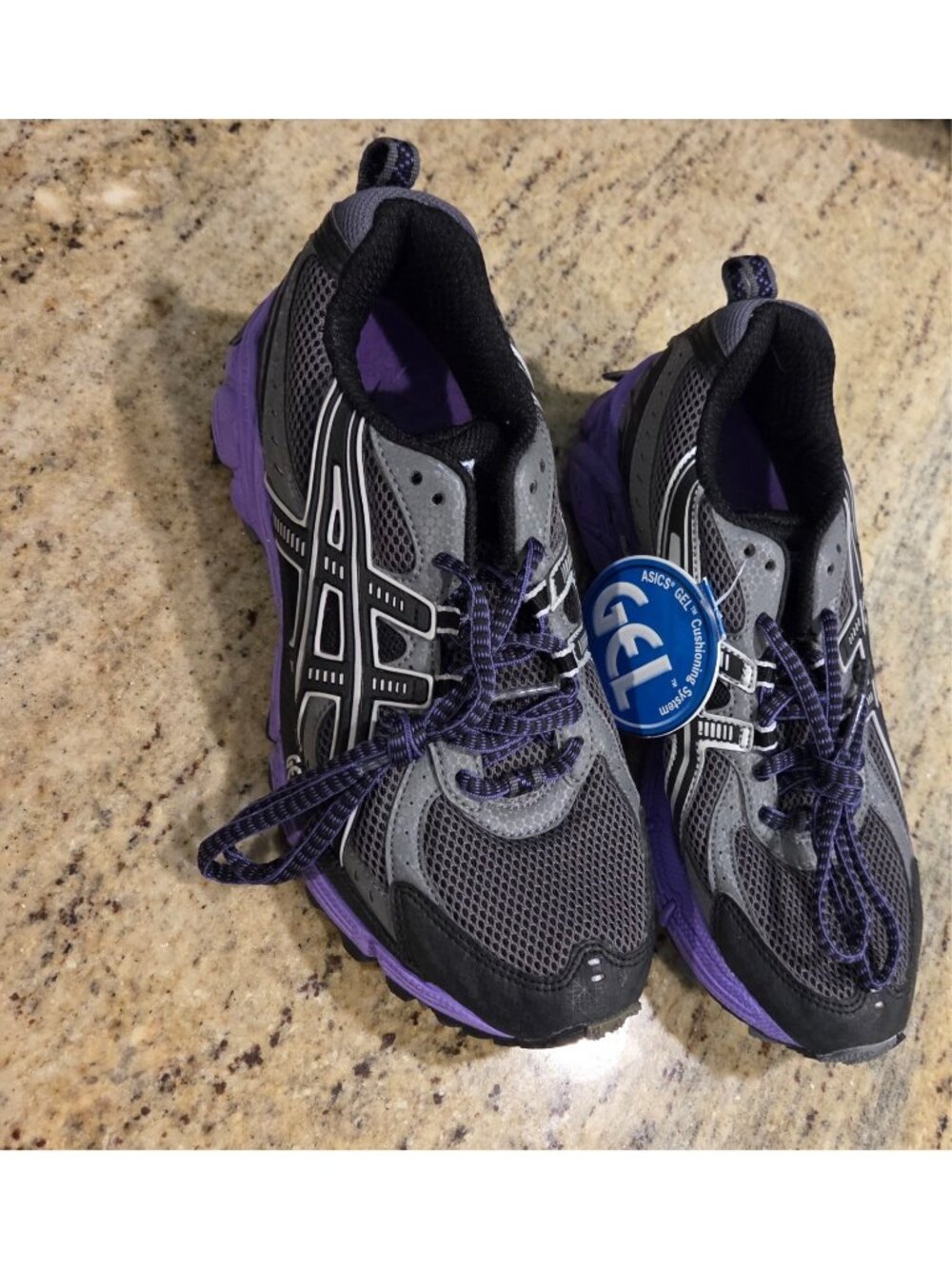 New! ASICS Gel Kahana 6 Women’s Sz 6.5 Trail Running Shoes T2E6N Black purple